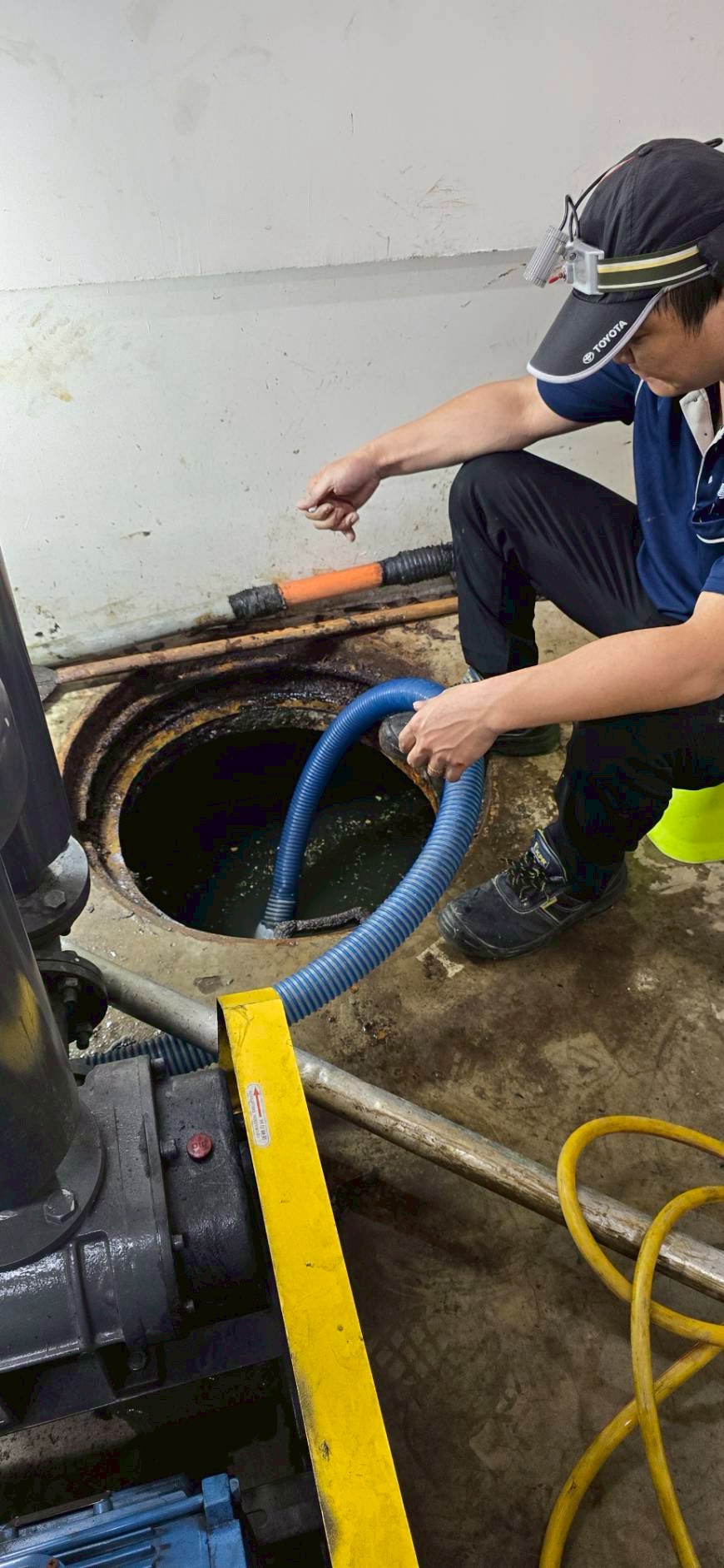 1141030社宅設施緊急檢測案例:中壢社宅化糞池溢流管檢測洗管作業