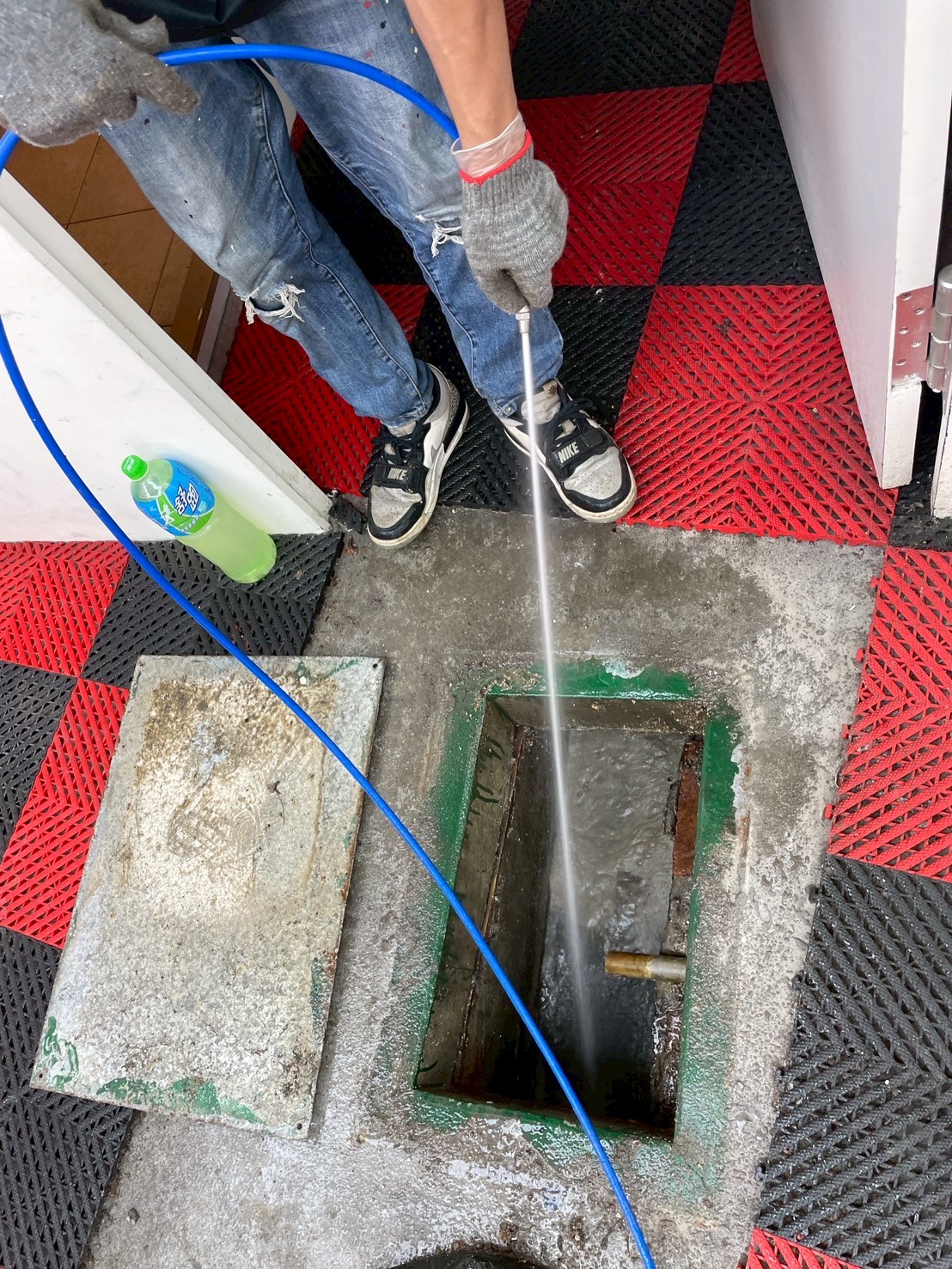 1140822五福華廈水刀清溝加挖溝案例-水刀清潔中