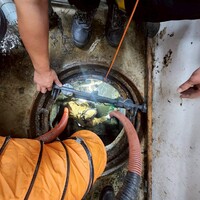 1141030社宅設施緊急檢測案例：中壢社宅化糞池溢流管檢測洗管作業